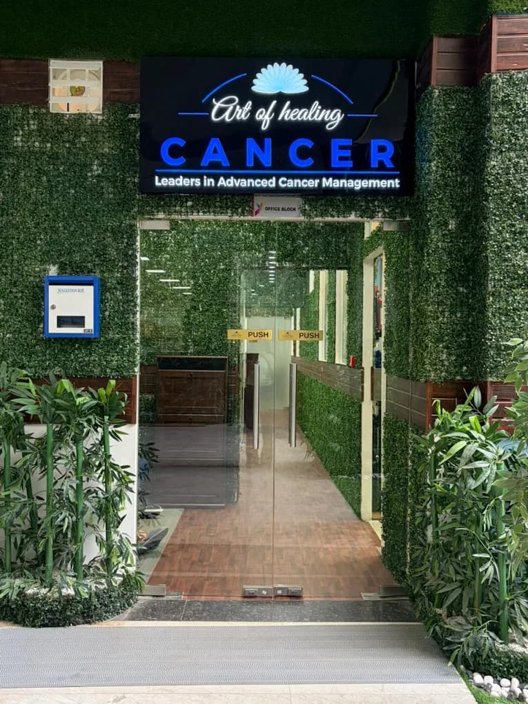 Art of Healing Cancer centre entrance in New Delhi